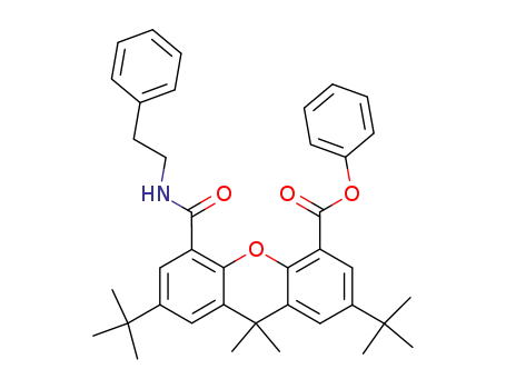 Molecular Structure of 347161-79-9 (2,7-di-tert-butyl-5-[phenylethylcarbamoyl]-9,9-dimethyl-9H-xanthene-4-carboxylic acid phenyl ester)