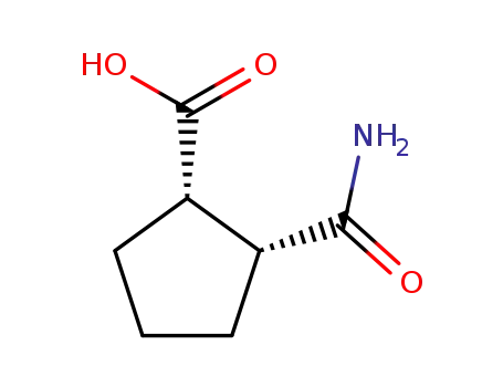 Molecular Structure of 714192-66-2 (Cyclopentanecarboxylic acid, 2-(aminocarbonyl)-, (1R,2S)-rel-(-)- (9CI))