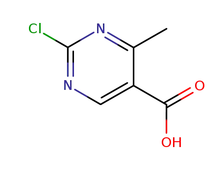 Molecular Structure of 188781-10-4 (5-Pyrimidinecarboxylic acid, 2-chloro-4-methyl- (9CI))