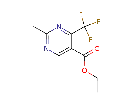 Molecular Structure of 149771-10-8 (ETHYL 2-METHYL-4-(TRIFLUOROMETHYL)-5-PYRIMIDINECARBOXYLATE)