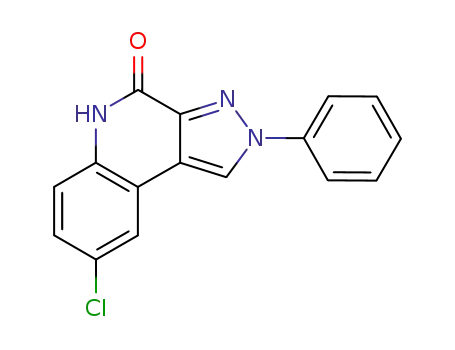 Molecular Structure of 204511-46-6 (4H-Pyrazolo[3,4-c]quinolin-4-one, 8-chloro-2,5-dihydro-2-phenyl-)