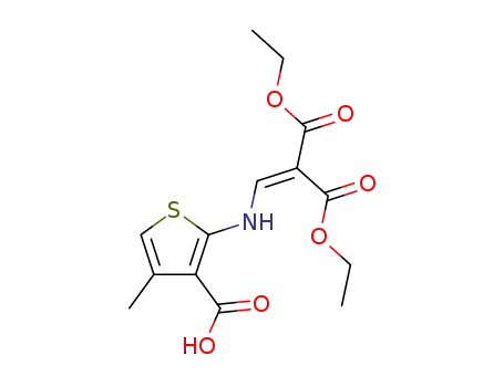 Propanedioic acid, [[(3-carboxy-4-methyl-2-thienyl)amino]methylene]-,
1,3-diethyl ester