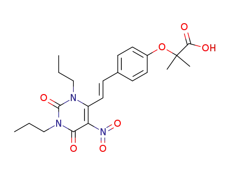 2-Methyl-2-{4-[(E)-2-(5-nitro-2,6-dioxo-1,3-dipropyl-1,2,3,6-tetrahydro-pyrimidin-4-yl)-vinyl]-phenoxy}-propionic acid