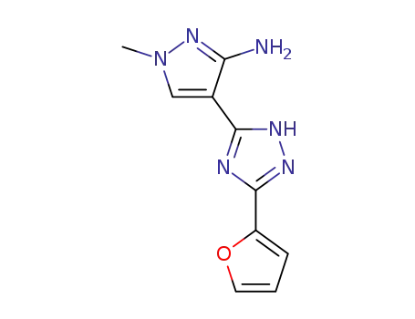 1H-Pyrazol-3-amine, 4-[5-(2-furanyl)-1H-1,2,4-triazol-3-yl]-1-methyl-