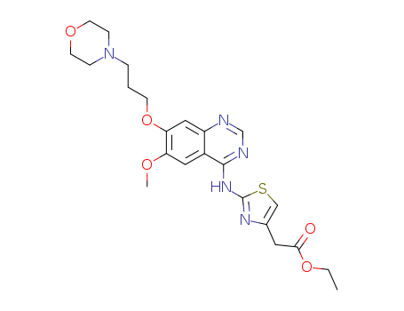 4-Thiazoleacetic acid,  2-[[6-methoxy-7-[3-(4-morpholinyl)propoxy]-4-quinazolinyl]amino]-, ethyl  ester