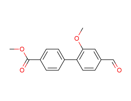 Molecular Structure of 406233-36-1 (methyl 4'-formyl-2'-methoxybiphenyl-4-carboxylate)