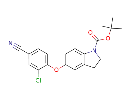 5-(2-chloro-4-cyano-phenoxy)-2,3-dihydro-indole-1-carboxylic acid <i>tert</i>-butyl ester