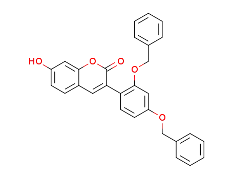 Molecular Structure of 193008-72-9 (2H-1-Benzopyran-2-one, 3-[2,4-bis(phenylmethoxy)phenyl]-7-hydroxy-)