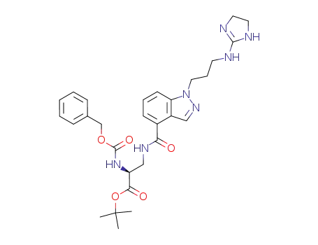 2-benzyloxycarbonylamino-3-({1-[3-(4,5-dihydro-1<i>H</i>-imidazol-2-ylamino)-propyl]-1<i>H</i>-indazole-4-carbonyl}-amino)-propionic acid <i>tert</i>-butyl ester