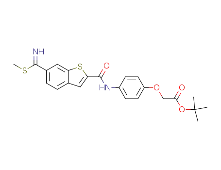 {4-[(6-methylsulfanylcarbonimidoyl-benzo[<i>b</i>]thiophene-2-carbonyl)-amino]-phenoxy}-acetic acid <i>tert</i>-butyl ester