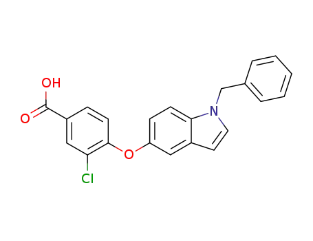 Molecular Structure of 161459-96-7 (4-(1-Benzylindol-5-yloxy)-3-chlorobenzoic acid)