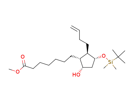 Molecular Structure of 221629-43-2 (7-[(1R,2R,3R,5S)-2-But-3-enyl-3-(tert-butyl-dimethyl-silanyloxy)-5-hydroxy-cyclopentyl]-heptanoic acid methyl ester)