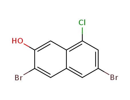 Molecular Structure of 550998-29-3 (3,6-dibromo-8-chloro-2-naphthol)