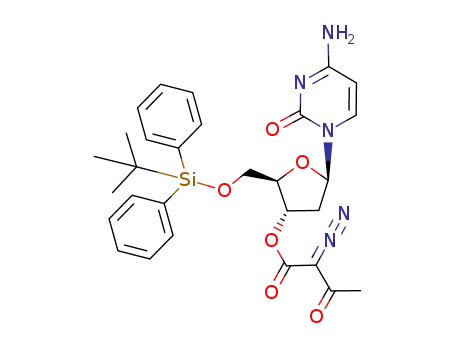 2-diazo-3-oxo-butyric acid 5-(4-amino-2-oxo-2<i>H</i>-pyrimidin-1-yl)-2-(<i>tert</i>-butyl-diphenyl-silanyloxymethyl)-tetrahydro-furan-3-yl ester