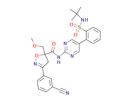 3-(3-cyano-phenyl)-5-methoxymethyl-4,5-dihydro-isoxazole-5-carboxylic acid [5-(2-<i>tert</i>-butylsulfamoyl-phenyl)-pyrimidin-2-yl]-amide