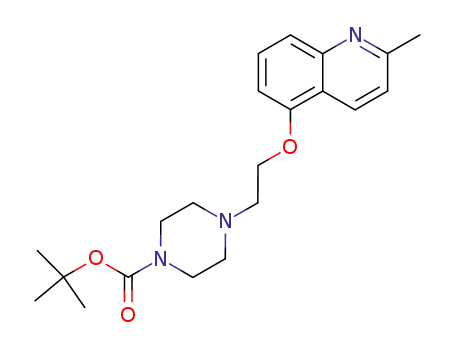 Molecular Structure of 583031-14-5 (1-Piperazinecarboxylic acid, 4-[2-[(2-methyl-5-quinolinyl)oxy]ethyl]-,
1,1-dimethylethyl ester)