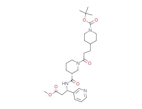 4-{3-[(R)-3-((S)-2-Methoxycarbonyl-1-pyridin-3-yl-ethylcarbamoyl)-piperidin-1-yl]-3-oxo-propyl}-piperidine-1-carboxylic acid tert-butyl ester