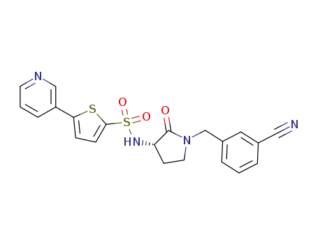 5-pyridin-3-ylthiophene-2-sulfonic acid [1-(3-cyanobenzyl)-2-oxopyrrolidin-3-(S)-yl]amide