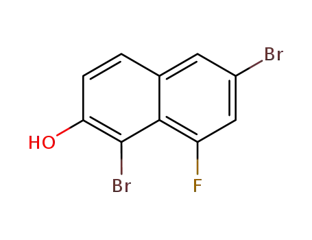 Molecular Structure of 550998-28-2 (1,6-dibromo-8-fluoro-2-naphthol)