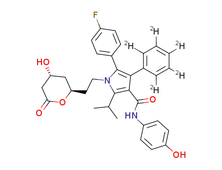 Molecular Structure of 265989-49-9 (4-Hydroxy Atorvastatin Lactone-d5)