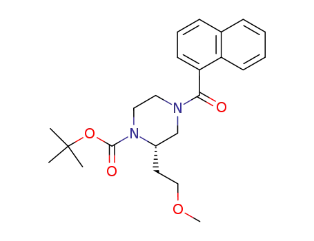 Molecular Structure of 175357-63-8 (1-[(1,1-dimethylethoxy)carbonyl]-2(S)-(2-methoxyethyl)-4-(1-naphthalenylcarbonyl)piperazine)