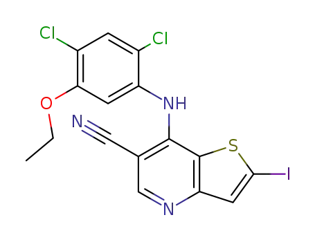 Thieno[3,2-b]pyridine-6-carbonitrile,
7-[(2,4-dichloro-5-ethoxyphenyl)amino]-2-iodo-