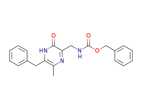Molecular Structure of 214826-63-8 (6-benzyl-3-benzyloxycarbonylaminomethyl-5-methyl-2(1H)-pyrazinone)