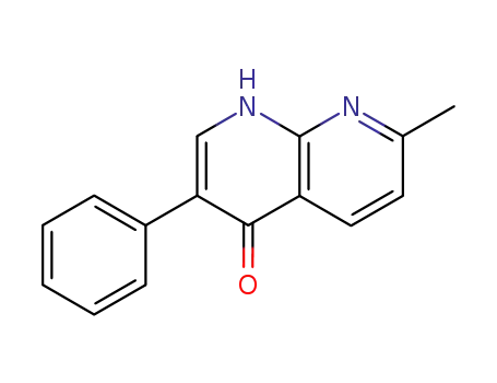 Molecular Structure of 53052-48-5 (1,8-Naphthyridin-4(1H)-one, 7-methyl-3-phenyl-)