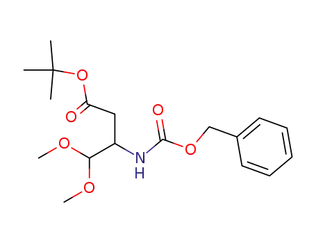 Molecular Structure of 183439-49-8 ((RS)-4,4-dimethoxy-3-{[(phenylmethoxy)carbonyl]amino}butanoic acid 1,1-dimethylethyl ester)