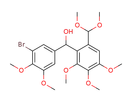 Molecular Structure of 1028261-11-1 ((3-bromo-4,5-dimethoxy-phenyl)-(6-dimethoxymethyl-2,3,4-trimethoxy-phenyl)-methanol)