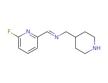 Molecular Structure of 1025812-07-0 ([1-(6-Fluoro-pyridin-2-yl)-meth-(E)-ylidene]-piperidin-4-ylmethyl-amine)
