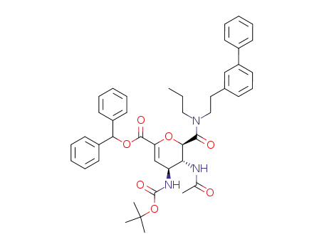 (4S,5R,6R)-5-Acetylamino-6-[(2-biphenyl-3-yl-ethyl)-propyl-carbamoyl]-4-tert-butoxycarbonylamino-5,6-dihydro-4H-pyran-2-carboxylic acid benzhydryl ester