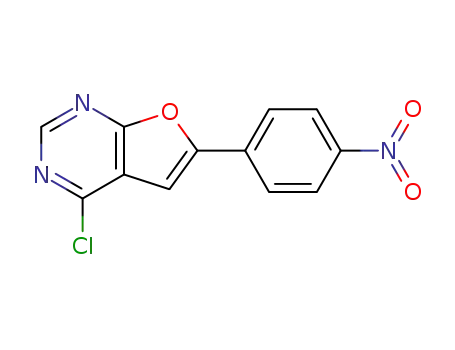 Molecular Structure of 475585-11-6 (4-chloro-6-(4-nitrophenyl)furo[2,3-d]pyrimidine)