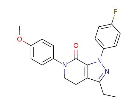 3-ethyl-1-(4-fluoro-phenyl)-6-(4-methoxy-phenyl)-1,4,5,6-tetrahydro-pyrazolo[3,4-<i>c</i>]pyridin-7-one
