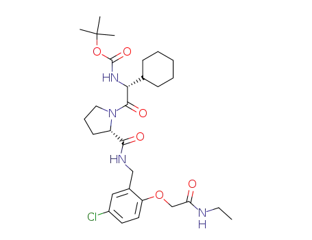 {(R)-2-[(S)-2-(5-Chloro-2-ethylcarbamoylmethoxy-benzylcarbamoyl)-pyrrolidin-1-yl]-1-cyclohexyl-2-oxo-ethyl}-carbamic acid tert-butyl ester