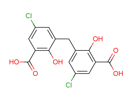 Molecular Structure of 6342-09-2 (Benzoic acid,3,3'-methylenebis[5-chloro-2-hydroxy-)