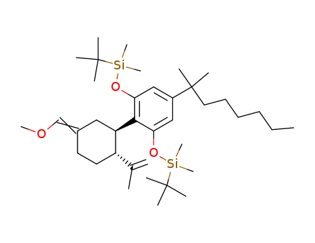 1,3-Bis-(tert-butyl-dimethyl-silanyloxy)-5-(1,1-dimethyl-heptyl)-2-{(1R,2R)-2-isopropenyl-5-[1-methoxy-meth-(Z)-ylidene]-cyclohexyl}-benzene