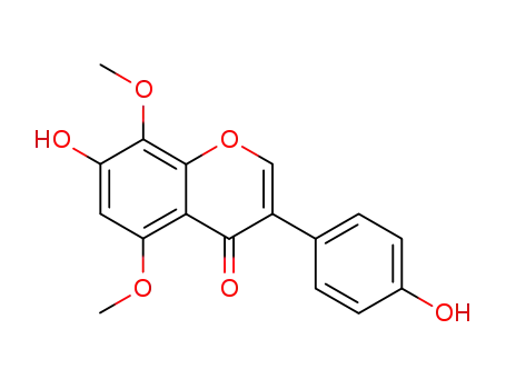 Molecular Structure of 110420-64-9 (4H-1-Benzopyran-4-one, 7-hydroxy-3-(4-hydroxyphenyl)-5,8-dimethoxy-)