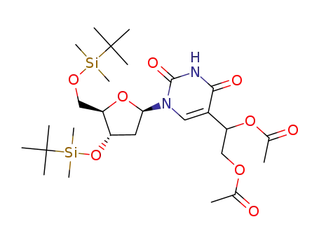 3',5'-bis-(O-tert-butyldimethylsilyl)-5-(1,2-diacetoxyethyl)-2'-deoxyuridine