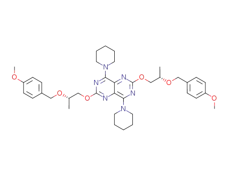 Molecular Structure of 774539-31-0 ((S,S)-2,6-di-[2'-O-(4'-methoxybenzyl)propoxy]-4,8-dipiperidinopyrimido[5,4-d]pyrimidine)