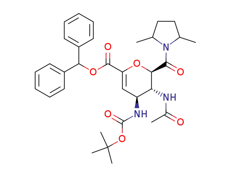(4S,5R,6R)-5-Acetylamino-4-tert-butoxycarbonylamino-6-(2,5-dimethyl-pyrrolidine-1-carbonyl)-5,6-dihydro-4H-pyran-2-carboxylic acid benzhydryl ester