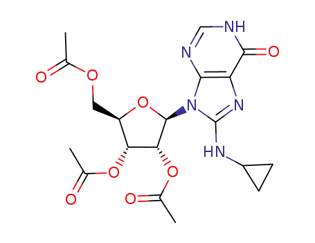 Molecular Structure of 842139-70-2 (Inosine, 8-(cyclopropylamino)-, 2',3',5'-triacetate)