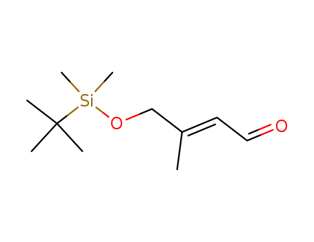 Molecular Structure of 183592-10-1 (2-Butenal, 4-[[(1,1-dimethylethyl)dimethylsilyl]oxy]-3-methyl-, (2E)-)