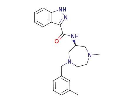 Molecular Structure of 151526-83-9 (1H-Indazole-3-carboxamide,
N-[hexahydro-1-methyl-4-[(3-methylphenyl)methyl]-1H-1,4-diazepin-6-yl]
-, (S)-)