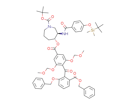 (3R,4R)-4-[4-(2-Benzyloxy-6-benzyloxycarbonyl-benzoyl)-3,5-bis-methoxymethoxy-benzoyloxy]-3-[4-(tert-butyl-dimethyl-silanyloxy)-benzoylamino]-azepane-1-carboxylic acid tert-butyl ester