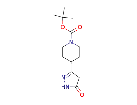 Molecular Structure of 550377-06-5 (4-(5-oxo-4,5-dihydro-1H-pyrazol-3-yl)piperidine-1-carboxylic acid tert-butyl ester)