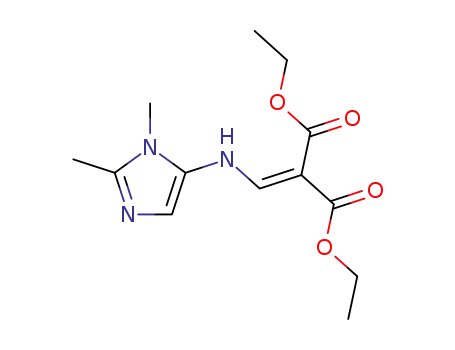 Molecular Structure of 145837-15-6 (5-[2,2-bis(ethoxycarbonyl)-1-vinylamino]-1,2-dimethylimidazole)