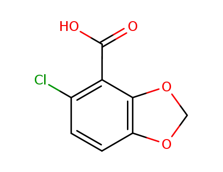 Molecular Structure of 379229-83-1 (5-Chloro-1,3-benzodioxole-4-carboxylic acid)