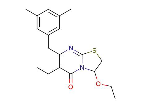 Molecular Structure of 199852-35-2 (4-[(3,5-dimethylphenyl)methyl]-9-ethoxy-3-ethyl-7-thia-1,5-diazabicycl o[4.3.0]nona-3,5-dien-2-one)