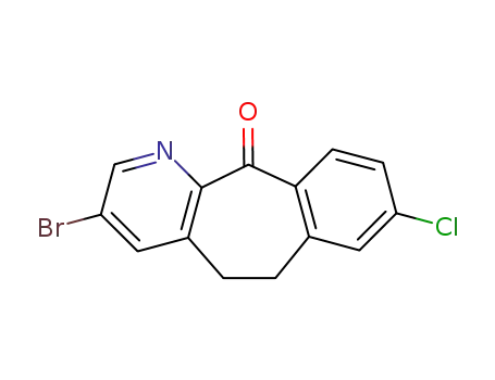 Molecular Structure of 156073-28-8 (3-BroMo-8-chloro-5,6-dihydro-11H-benzo[5,6]cyclohepta[1,2-b]pyridin-11-one)